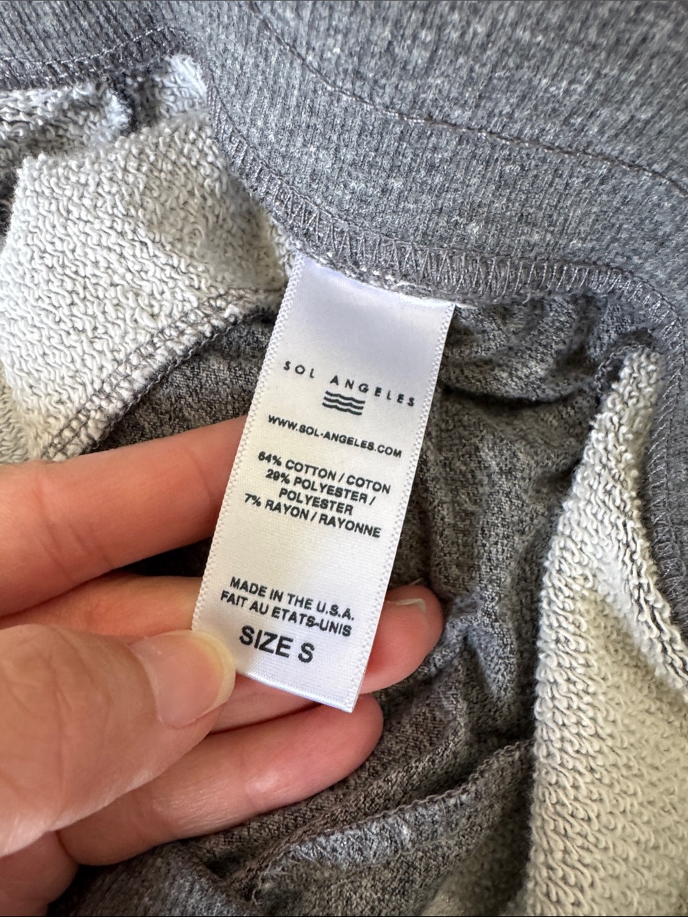 SOL Angeles Gray Logo Jogger Sweatpants Multicolor Stripe Cotton Blend S - Picture 5 of 7